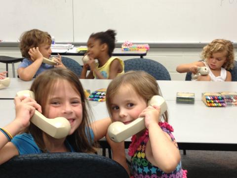 Kids Practicing Etiquette on phones